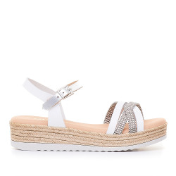 sandalias QUETS! con tiras cruzadas y detalles plateados - Querol online