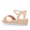 sandalias Mustang 048510 con cuña y suela dentada de rafia