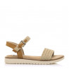 Sandalias planas Mustang 051332 con pala ancha trenzada de rafia