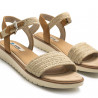 Sandalias planas Mustang 051332 con pala ancha trenzada de rafia