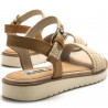 Sandalias planas Mustang 051332 con pala ancha trenzada de rafia