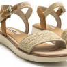 Sandalias planas Mustang 051332 con pala ancha trenzada de rafia