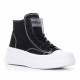 Zapatillas lona Refresh negras de bota y suela truck - Querol online