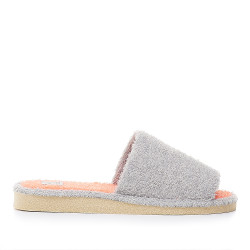 Sabatilles casa The Pool Slippers grises amb sola color salmó - Querol online