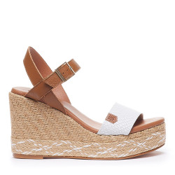 Sandàlies falca Popa samos amb pala blanca i tascó - Querol online