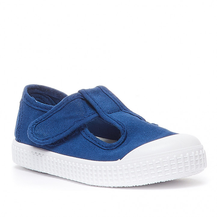 Zapatillas lona QUETS! con puntera de goma y cierre de velcro en azul - Querol online