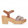 Sandalias tacón Redlove eliette beige cruzadas