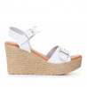 Sandalias cuña Redlove jerome blancas con hebilla