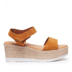 Sandalias cuña Redlove dennise marrones con plataforma - Querol online