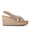 Sandalias cuña Imac cruzadas taupe