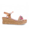 Sandalias cuña Porronet PIEL TEXTIL BLANCO TELMA