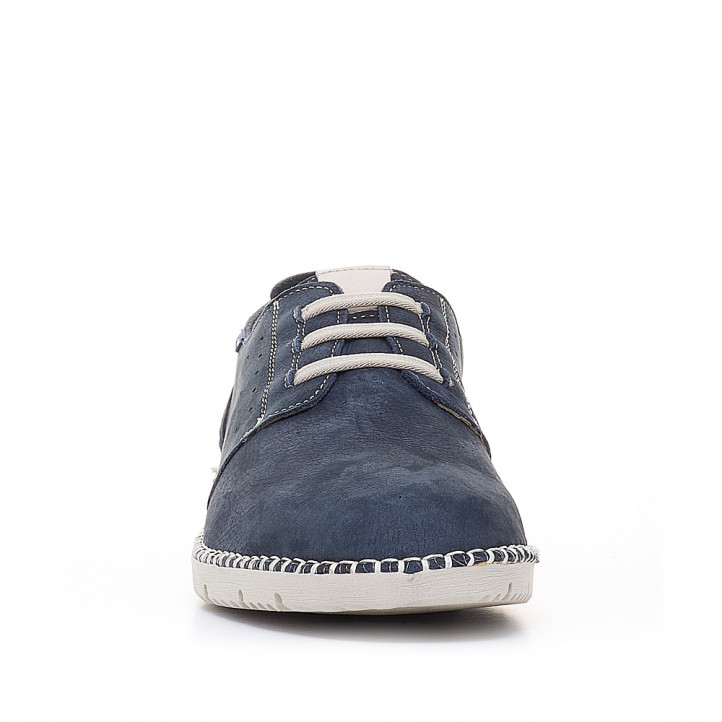 Zapatos sport Baerchi azules con piel perforada - Querol online