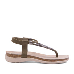 Sandàlies planes Porronet SERRATGE KAKI DALIA - Querol online