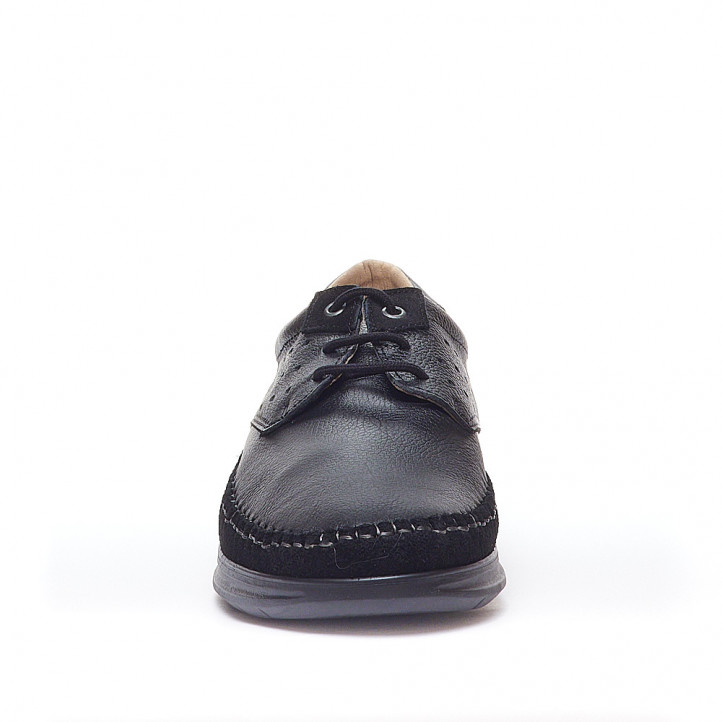 Zapatos vestir Lobo mola negros con cordones - Querol online