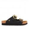 Chanclas Gioseppo negras con hebillas doradas natuba