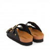 Chanclas Gioseppo negras con hebillas doradas natuba