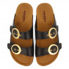 Chanclas Gioseppo negras con hebillas doradas natuba