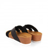 Chanclas Gioseppo de cuña negras con tira cruzada segni
