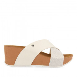 Chanclas Gioseppo blancas con cuña y tira cruzada visoko - Querol online