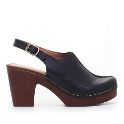 Zapatos tacón EMMA negros tipo zueco - Querol online