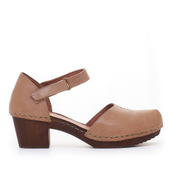 Zapatos tacón EMMA arena con cierre en el tobillo