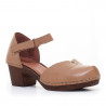 Sabates de taló EMMA color sorra amb tancament en el turmell