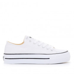 Sabatilles lona John Smith blanques amb doble sola - Querol online