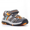 sandalias Pablosky con doble velcro pro23 en gris y naranja