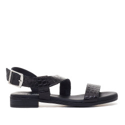 Sandàlies planes Redlove maxine negres amb animal print - Querol online