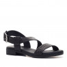 Sandalias planas Redlove maxine negras con animal print