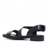 Sandalias planas Redlove maxine negras con animal print