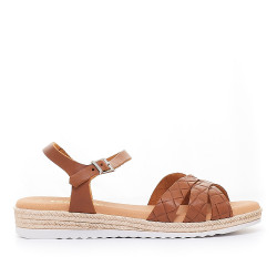 Sandalias planas Redlove melissandre marrones con cuadrados - Querol online