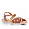 Sandalias planas Redlove melissandre marrones con cuadrados