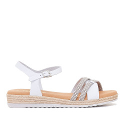 Sandalias planas Redlove maureen blancas con varias tiras delanteras - Querol online