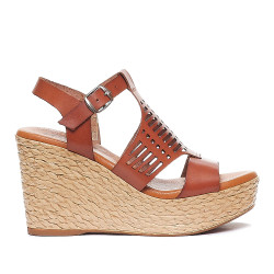 Sandalias cuña Redlove camille marrones con cuña - Querol online