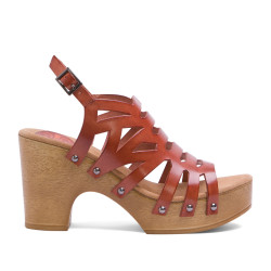 Sandalias tacón Porronet PIEL CUERO GOYA - Querol online