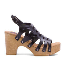 Sandalias tacón Porronet PIEL NEGRO GOYA - Querol online