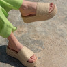 Sandalias plataformas Owel natural de pala y rafia