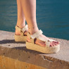Sandalias plataformas Owel de rafia con cierre de velcro y plataforma zante