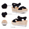 Sandalias cuña Redlove dennise negras con plataforma