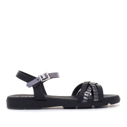 Sandàlies planes Redlove mathilde blanques amb parts metal·litzats - Querol online