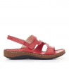 Sandalias planas Walk & Fly rojas con tiras por toda la parte delantera