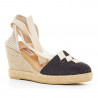 Alpargatas cuña Redlove nadine negras con tiras largas