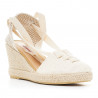 Alpargatas cuña Redlove nadine beige con tiras largas