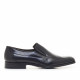 Zapatos vestir Baerchi mocasines negros de piel con elástico - Querol online