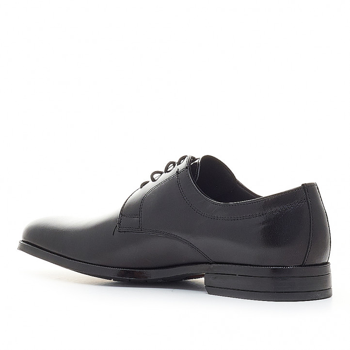 Zapatos vestir Baerchi clásicos negros con cordones de piel - Querol online