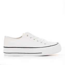 Zapatillas lona Stay blancas de piel vegana - Querol online