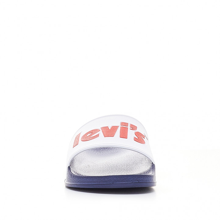 chanclas Levi's blancas con suela azul - Querol online