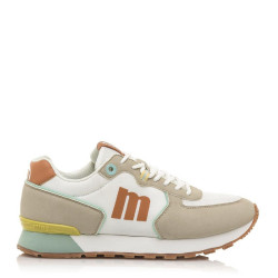 Sabatilles Mustang joggo color blanc amb detalls en marró - Querol online