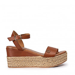 Sandàlies falca Popa paradis en marró amb sola combinada - Querol online